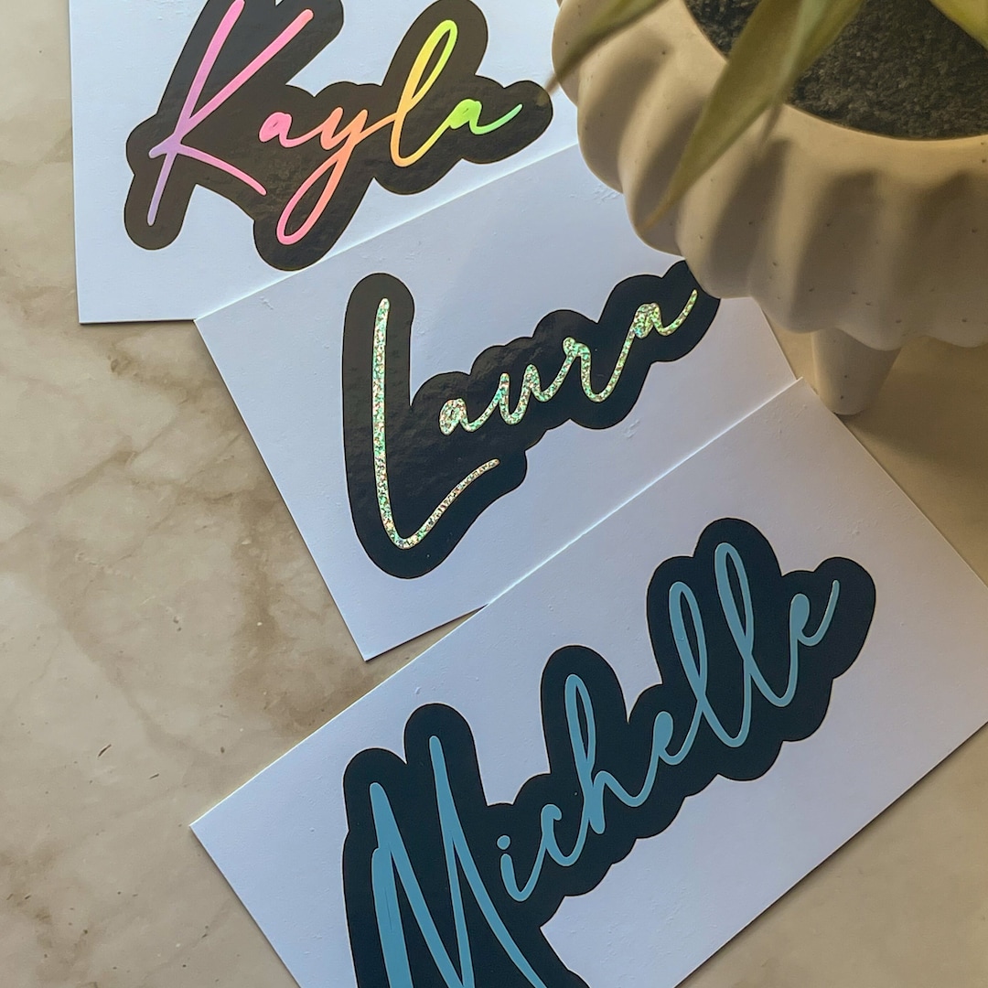 Personalized Vinyl Name Layered Sticker | Custom Name Decal | Hen Party ...