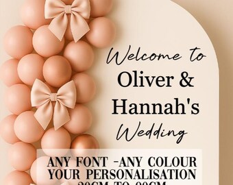 Personalised Vinyl Decal for Wedding Welcome Sign Mirror Acrylic Board | Custom Name Sticker | Event Signage Baby Shower Birthday Vinyl[T23]