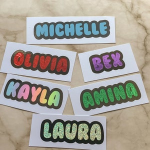 Personalized Vinyl Name Layered Sticker | Custom Name Decal | Hen Party Name Label | Laptop Stickers | Water Bottle Sticker [F1]