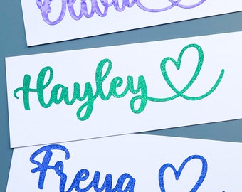 1,3,5,10 Personalised Name Sticker Decal Word Label Vinyl Decal Glass School Water Bottle Box Custom Names & Words Christmas Bauble Font 7A