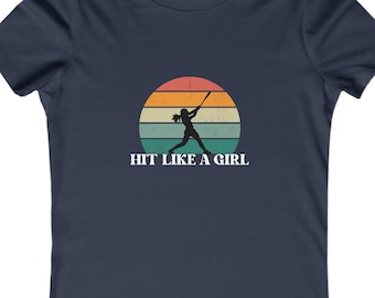 Hit Like A Girl Softball Tee, Women's Team Sports Shirt