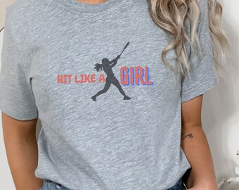 Hit Like A Girl | Damen Softball Mom Shirt