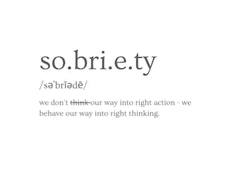 Nüchternheit Definition Leinwanddruck | Genesungsgeschenk