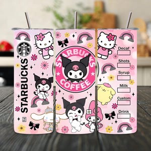 Kitty Friends Tumbler skinny 20oz with lid and straw cup for her, gift for her, birthday gift, coffee cup tumbler, tumbler girl gift