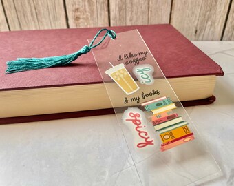 I Like My Coffee Icy and My Books Spicy, Acrylic Bookmark with Tassel, Book Lover, Reading Gifts, Smut