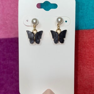 Butterfly Pearl Stud Earrings