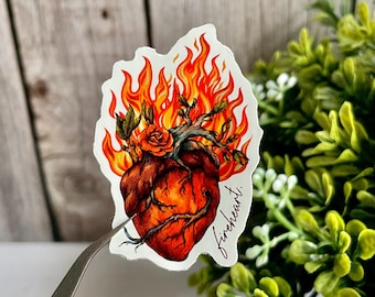Fireheart Aelin Throne of Glass Sticker, Water Bottle Laptop Kindle Decal, Terrasen, SJM Universe, ACOTAR, Crescent City, Romantic Fantasy