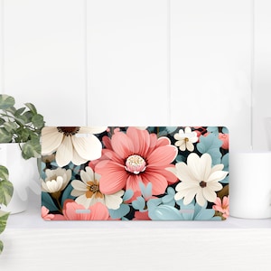 Flower, Girly, Pink, Floral, PNG License Plate, License Plate Sublimation Design, Sublimation Designs, Sublimation, Car Sublimation Designs