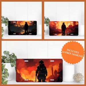 Firefighter License Plate Bundle, PNG License Plate, License Plate Sublimation Design, Sublimation Designs, Sublimation, First Responder