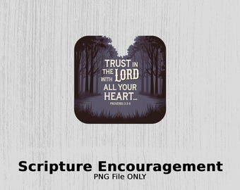 Citação cristã inspiradora, Confiança no Senhor, Arte de encorajamento das Escrituras, Provérbios 3:5-6, Arte de sublimação digital