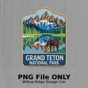 Grand Teton National Park Patch digitaler Download, perfekt für DIY-Projekte, Sublimation, szenische Kunstwerke, Outdoor-Abenteuer Dekor