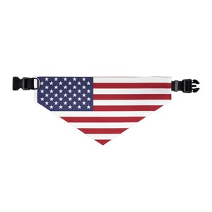 Huisdierbandana met Amerikaanse vlag: verstelbare combinatie van honden- en kattenhalsband