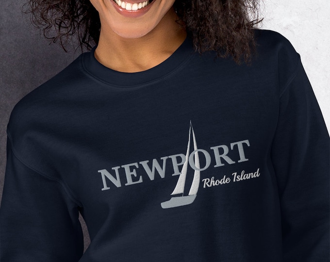 Featured listing image: Newport, RI Premium Embroidered Sweatshirt