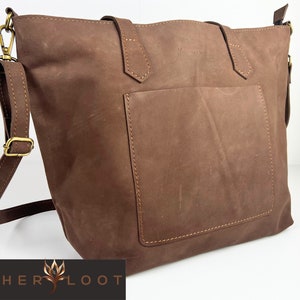 Bolso de mano de cuero con cremallera, regalo para mujer, bolso de mano de todos los días, bolso de mano de cuero para mujer, bolso de mano para computadora portátil, bolso de hombro de cuero ligero