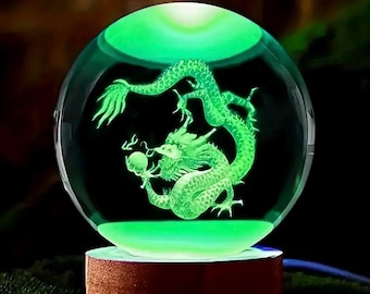 Dragon Quantum Crystal Ball – Sacred Geometry Orb, Energy Healing Crystal, Spiritual Gift, Home Decor, Christmas Gift