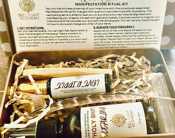 Quantum Hypercharged Manifestation Ritual Kit, Energy Cleansing, Spiritual Cleansing, Activation, Gift Box, Love Ritual, Holiday, Self Care