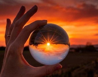 Quantum Clear Crystal Ball, Harmonization 3 inch Orb,  963 Hz, Divination Sphere, Energy Healing, EMF Protection, Spiritual Gift, Home Decor
