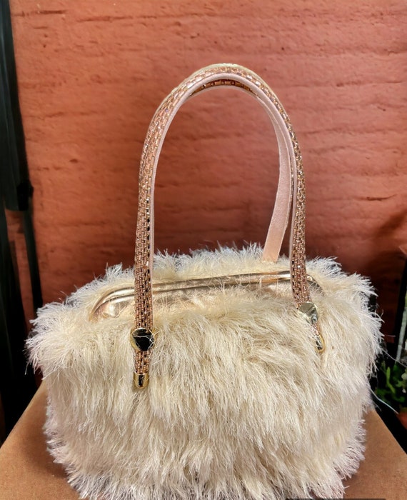 Cream fur bag sale