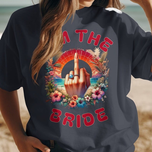 Tropical Bachelorette Party T-Shirt, I'm The Bride Fun Beach Theme Tee, Vintage engagement ring design, Retro Bridal Party shirt, sweatshirt