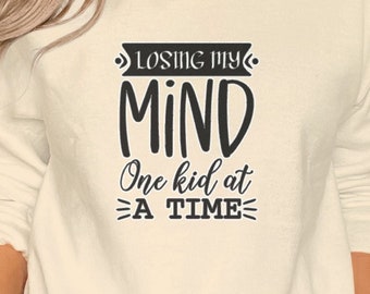 Mother's Day Funny Parenting T-Shirt, 'Losing My Mind One Kid at a Time', Unisex Graphic Tee, Casual Cotton Shirt, Gift for Moms and Dads