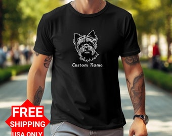 Custom Name Yorkshire Terrier Dog T-Shirt,Personalized Yorkie Lover Tee,Pet Owner Gift,Unisex Graphic Tee / Sweatshirt for Dog Moms and Dads