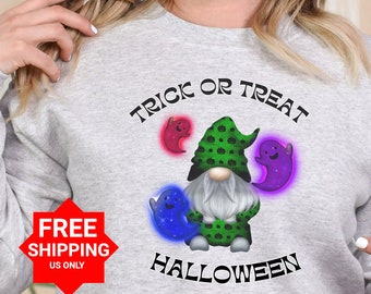 ¡¡Sudadera de Halloween!! Personaje espeluznante Camisa de cuello redondo Truco o trato. Otoño, regreso a la escuela o suéter cottagecore. Regalo de mujer o hombre, Boo.