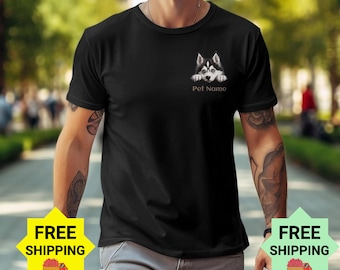 Söt anpassad Husky valp grafisk t-shirt, personlig husdjursnamnströja, hundälskartröja, bedårande Husky-tröja, anpassad husdjursporträttströja