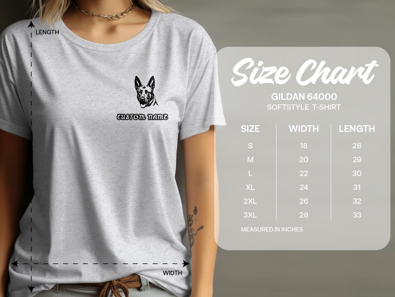 Custom Name Belgian Malinois T-Shirt, Personalized Dog Lover Tee, Unisex Pet Owner Gift, Animal Graphic Shirt, Custom Printed Sweatshirt image 3