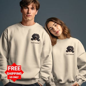 Custom Newfoundland Dog T-Shirt Sweatshirt, Personalized Pet Lover Shirt, Dog Lovers Gift, Adorable Puppy Animal Print Top, Pet Gift Apparel