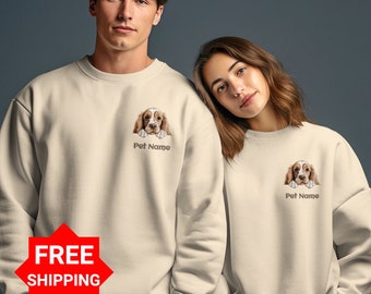 Custom American Cocker Spaniel T-Shirt, Custom Dog Lover Sweatshirt, Adorable Puppy Graphic Personalized Pet Gift, Spaniel Lover Apparel