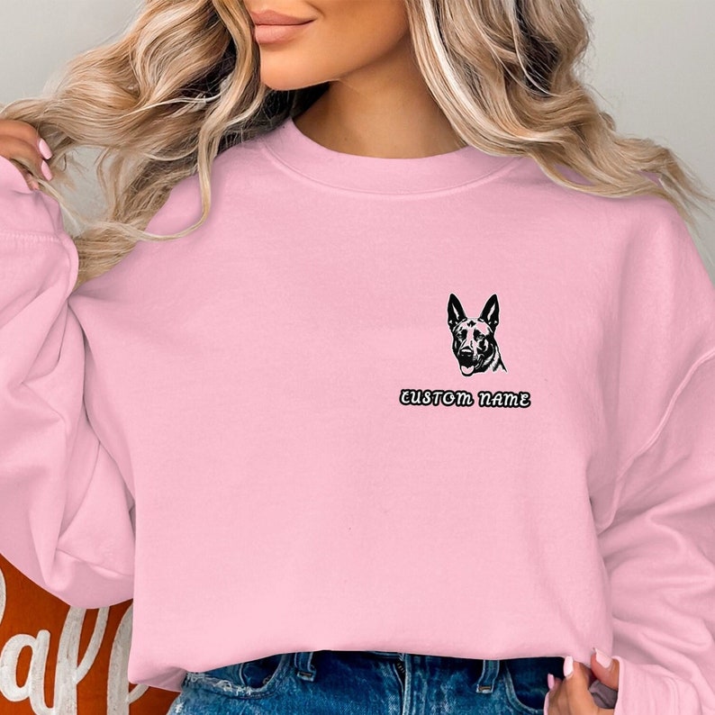 Custom Name Belgian Malinois T-Shirt, Personalized Dog Lover Tee, Unisex Pet Owner Gift, Animal Graphic Shirt, Custom Printed Sweatshirt image 9