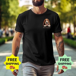 Custom Basset Hound T-Shirt, Personalized Hush Puppies Name Shirt, Adorable Dog Lover Sweatshirt, Unique Owner Gift Custom Dog Design Top