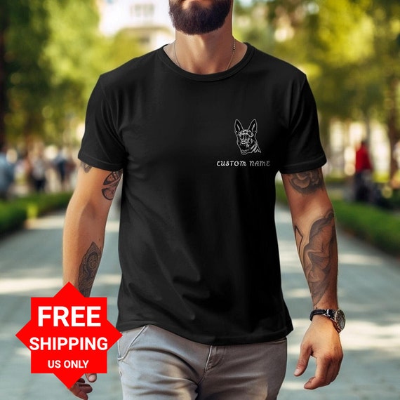 Custom Name Belgian Malinois T-Shirt, Personalized Dog Lover Tee, Unisex Pet Owner Gift, Animal Graphic Shirt, Custom Printed Sweatshirt