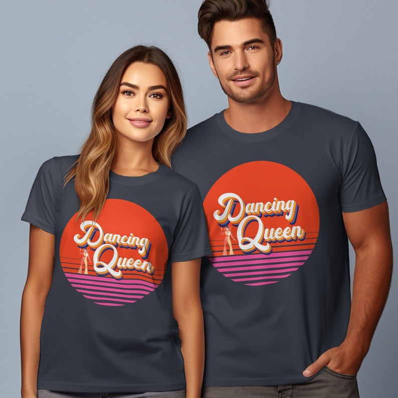 Retro Dancing Queen T-shirt, Vintage Disco Style Graphic Tee, Bold ...