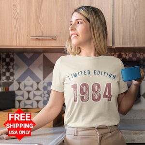 Camiseta vintage de 1984, camiseta de cumpleaños de 1984, regalo de 40 cumpleaños, camiseta de regalo de 40 cumpleaños, camiseta vintage de 1984, camiseta retro de 1984, edición limitada