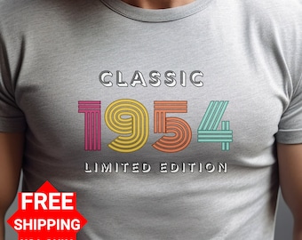 Classic 1954, 70th Birthday Gift, 70th Birthday Shirt, Born in 1954 Birthday Shirt, Birthday Gift For 70th Birthday, Dad or Grandpa Birthday