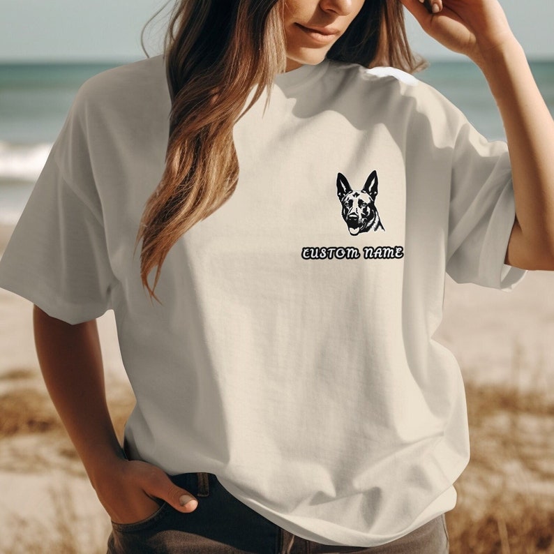 Custom Name Belgian Malinois T-Shirt, Personalized Dog Lover Tee, Unisex Pet Owner Gift, Animal Graphic Shirt, Custom Printed Sweatshirt image 4