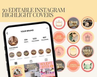 Instagram Highlight Covers voor kaarsenwinkels, bewerkbare Canva-pictogrammen voor kaarsenmerken