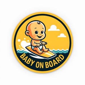 Adesivo in vinile "Baby on board" / regalo / (adesivo impermeabile, resistente al sole e ai graffi)