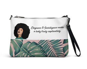 Afroamerikansk kvinna elegans och intelligens axelväska med avtagbar handled.