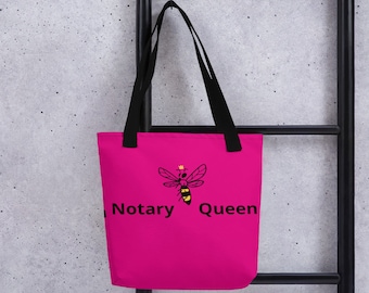 Rosa & svart Notary Queen-tygväska för notarier och signeringsagenter