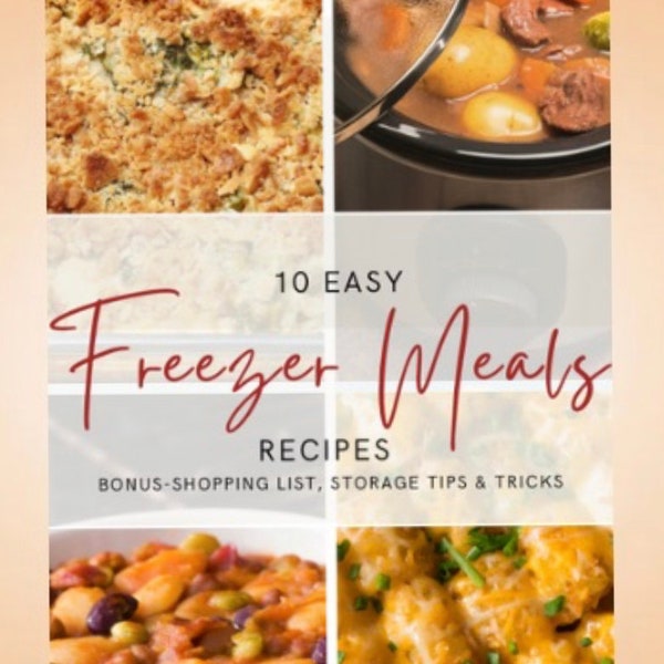 10 Easy Freezer Meals with grocery list, storage ideas and tips