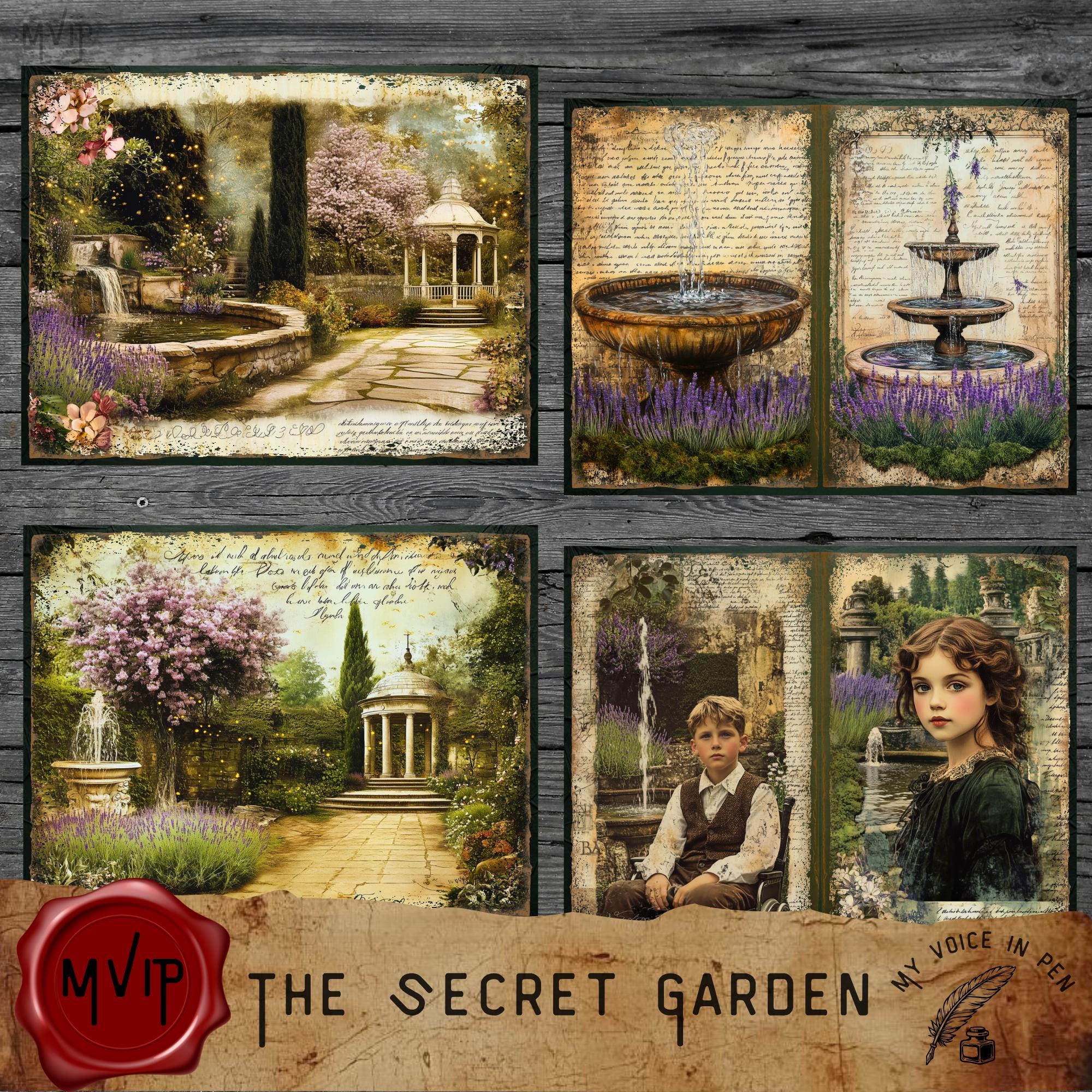 The Secret Garden Junk Journal Pages, Literary Tales Digital ...