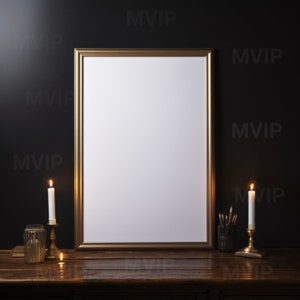 Minimalistischer viktorianischer Wandrahmen MockUp, Vintage antiker Rahmen MockUp, Dark Academia Kunst MockUp, einzigartiges Wandrahmen Mockup SOFORT Download