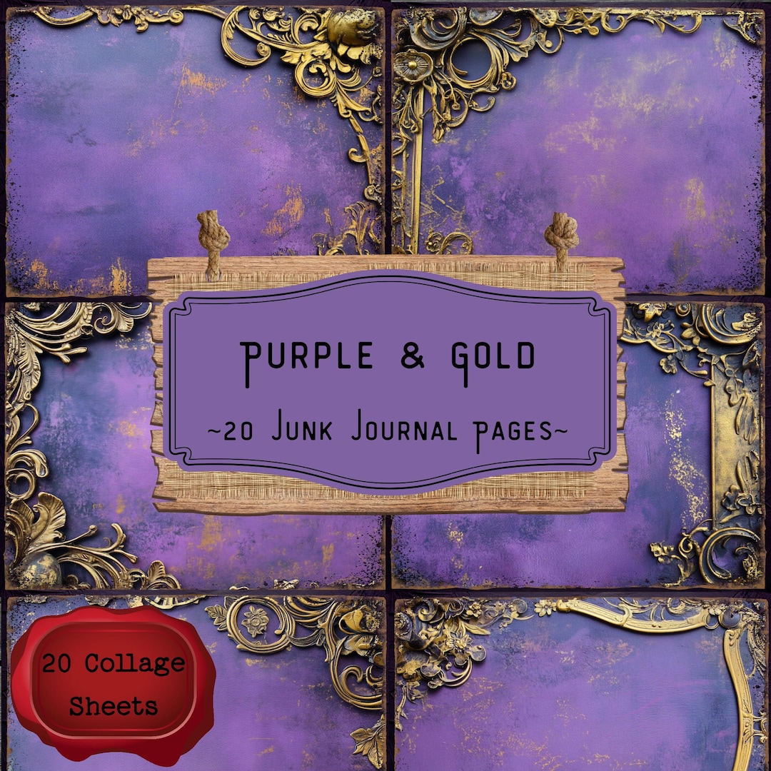Purple & Gold Junk Journal Pages: Victorian Gothic Scrapbooking ...