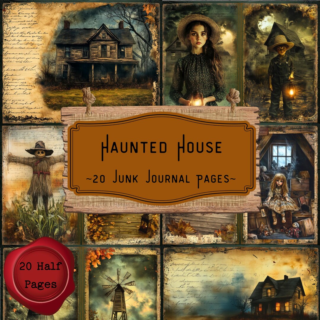 Haunted House Junk Journal Pages: Rustic Western Spooky Farmhouse ...
