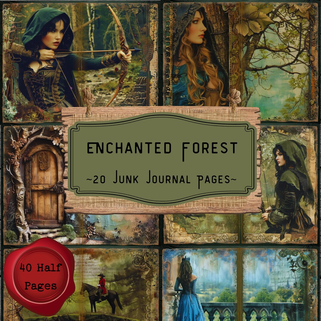 Enchanted Forest Junk Journal Pages, Medieval Fairytale Fantasy ...