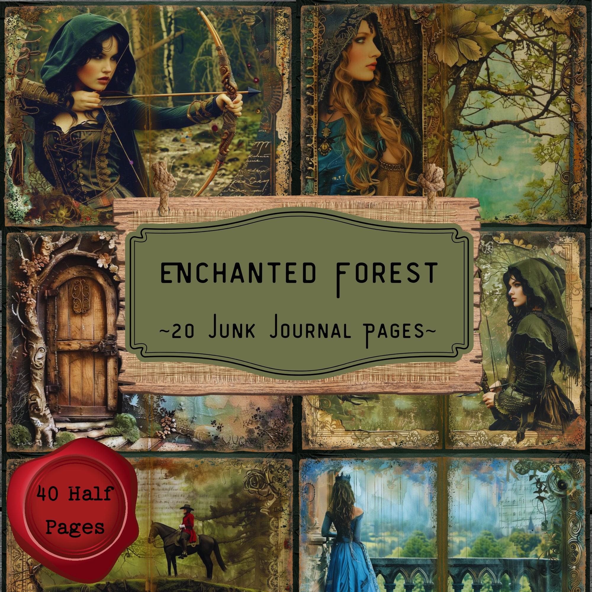 Enchanted Forest Junk Journal Pages, Medieval Fairytale Fantasy ...