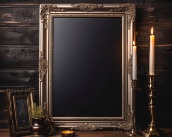 Antique Frame Mockup, Vintage Art Mockup, Dark Academia Frame Mock Up, Moody Wall Mockup, Unique Victorian Framed Mock Up, INSTANT Download