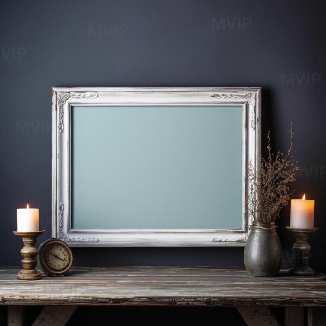 Rustic Farmhouse Horizontal Wall Frame Mockup, Country Boho Landscape